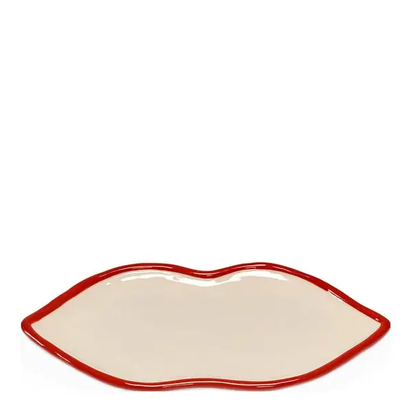 Les Objets Mouleversants serveringsfat Lips L 25,5x12,5x1,5 cm rød