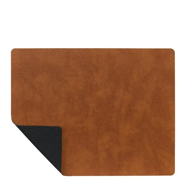 Square Bull brikke tosidig cognac/svart