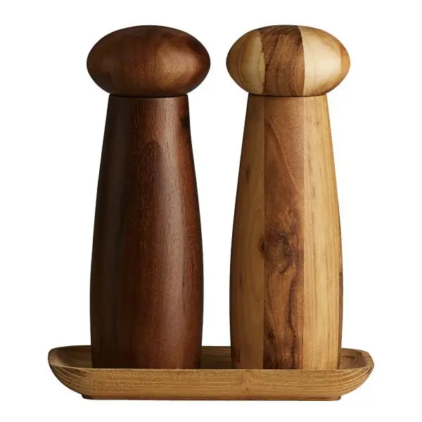 RAW Teak keramisk kvernsett 3 deler blandet teak