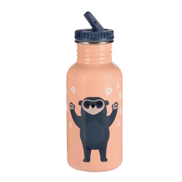 Brillebjørn stålflaske 500 ml lys korall