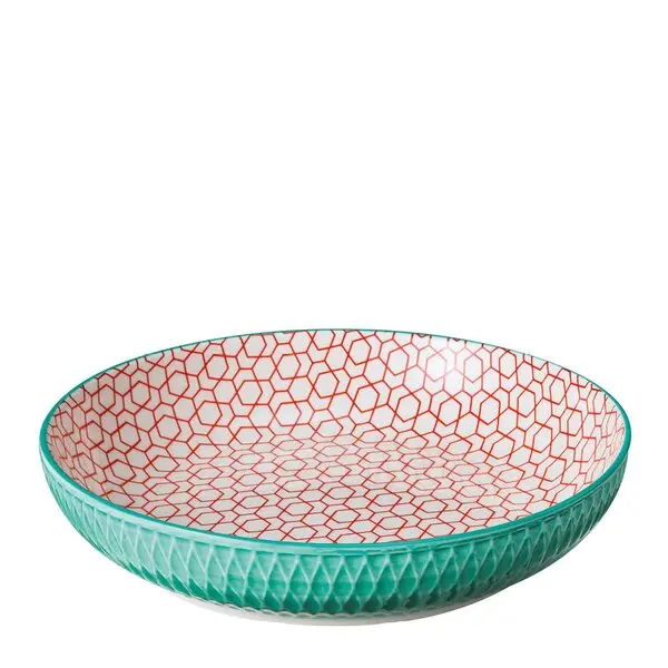 AMICI skål 75 cl 21 cm rombe turkis
