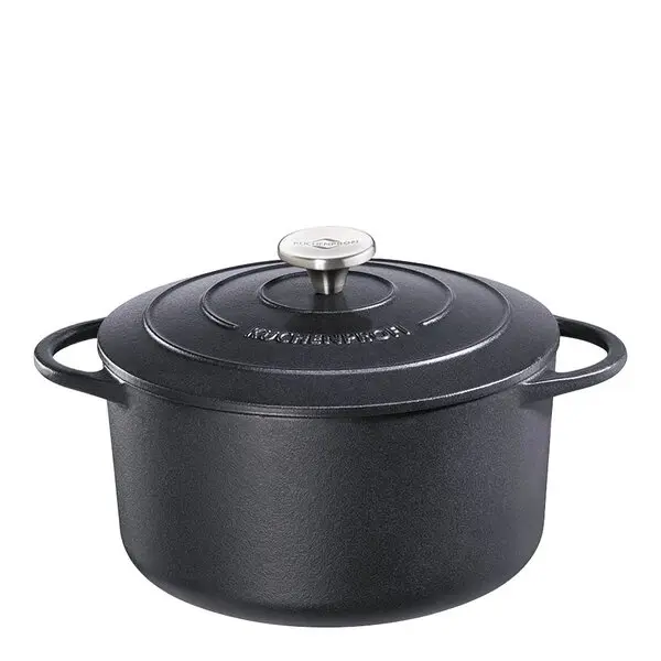 Provence støpejernsgryte rund 22 cm 3,3L svart