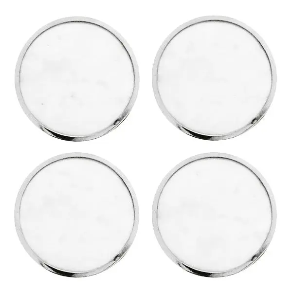 Drikkebrikker marmor 10,5 cm 4 stk hvit