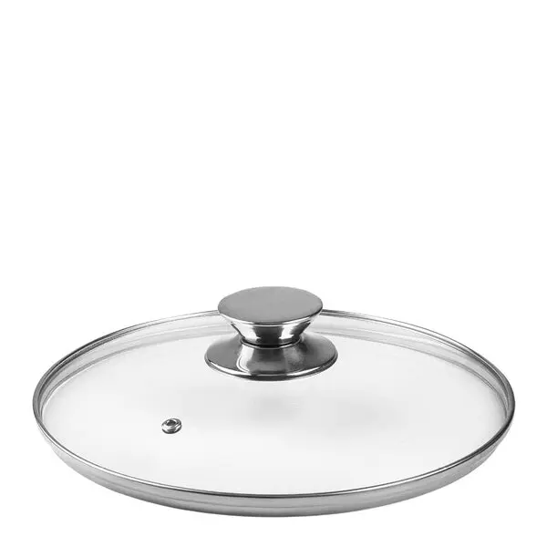 Glasslokk 28 cm med rustfri knott
