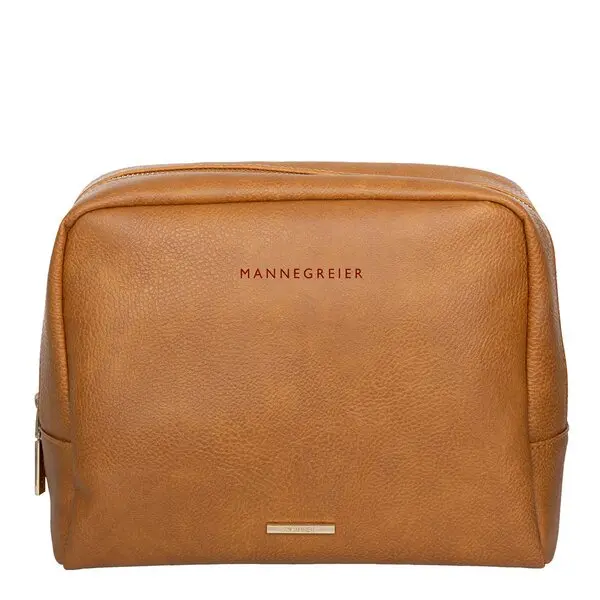 Toalettmappe mannegreier 24x20x10 cm cognac brun