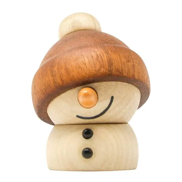 Sundae snømann trefigur 6 cm sapele/lønn