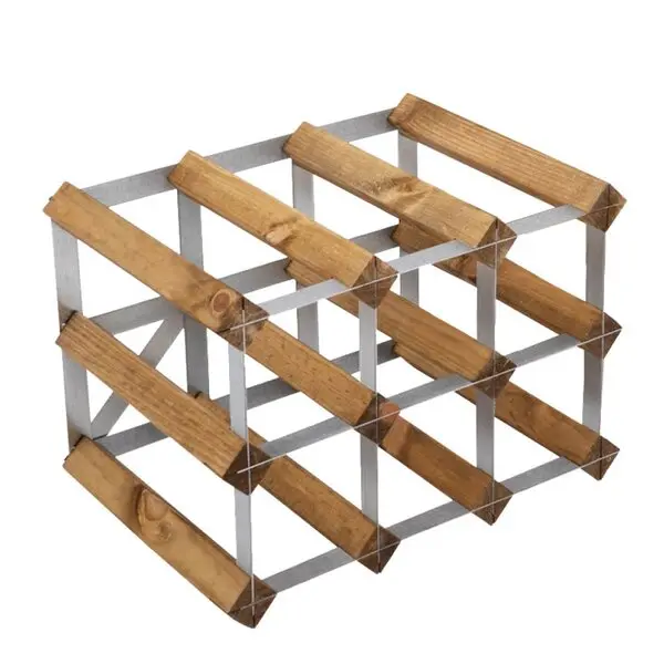 Vinstativ 9 flasker montert lys eik