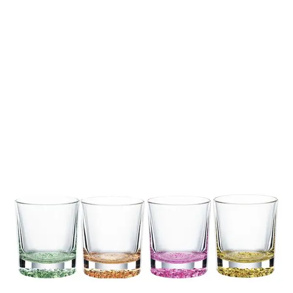 Lounge whiskyglass med farger 30,9 cl  4 stk