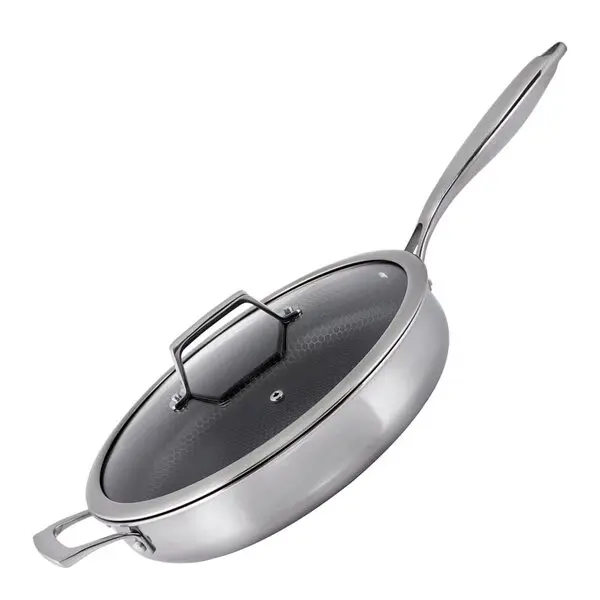 Santo sautépanne m/lokk 28 cm stål/svart