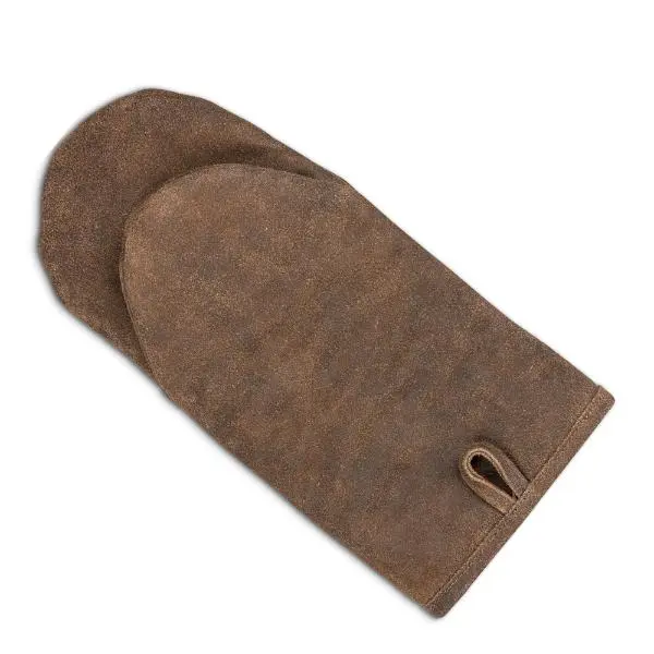 Home grytevott i skinn vintage brun