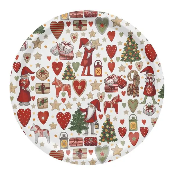 Julstök brett 31 cm rød