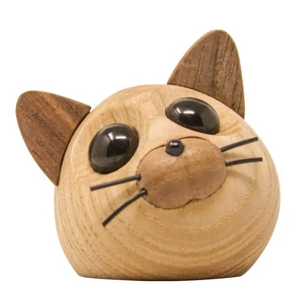 Figaro kattunge trefigur 6 cm ask/valnøtt