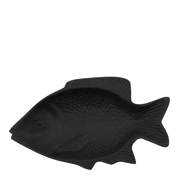 Veggkunst Fish 30x16,5 cm svart