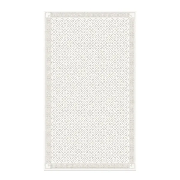 Åttebladrose bordduk 150x260 cm beige