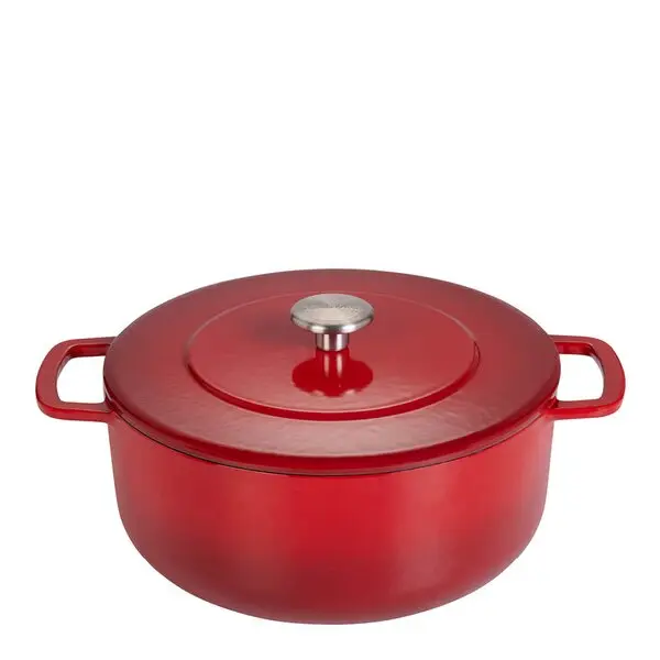 Støpejernsgryte 24 cm 3,8L cherry