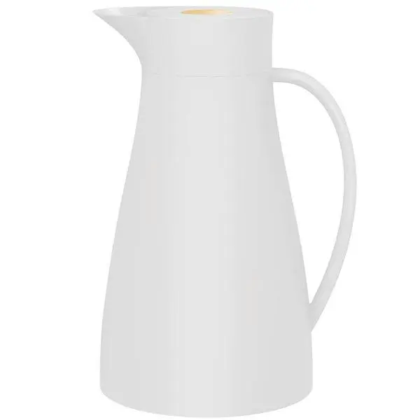 Lundi termokanne 1L hvit med gullknapp