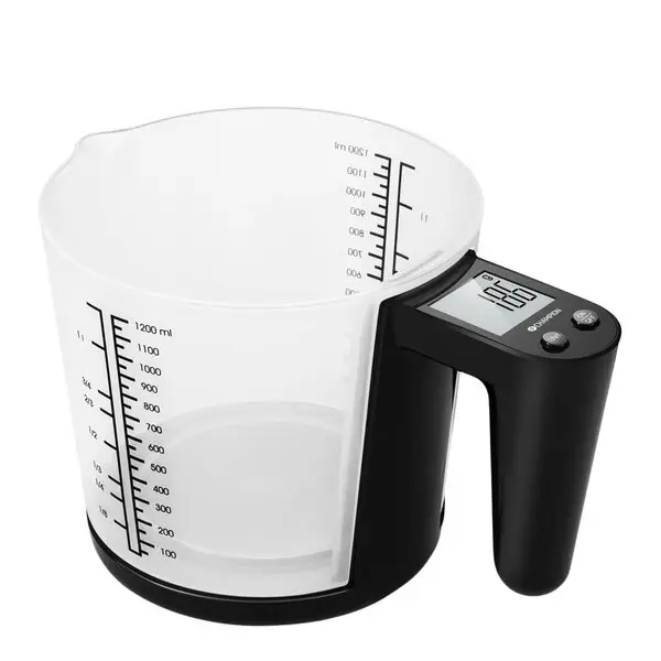 Kjøkkenvekt med målebeger 3 kg 1200 ml KV310 svart
