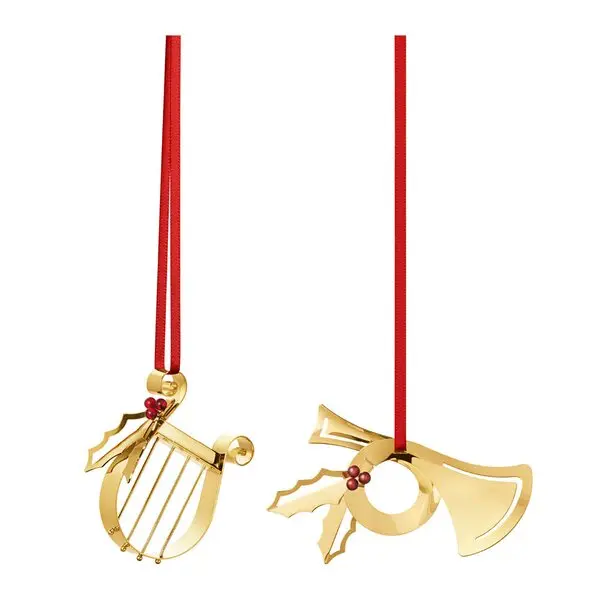 2026 juleornamentsett 17,5 cm 2 stk gull