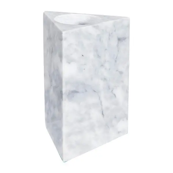 Marmaros lysestake 18 cm hvit