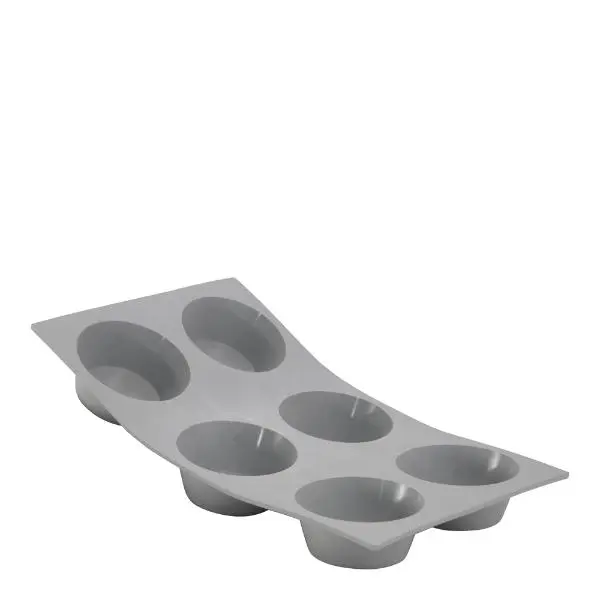 Elastomoule muffinsform for 6 muffins grå