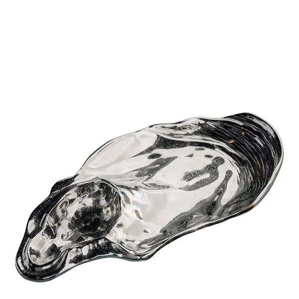 Shell serveringsfat 48x27 cm sølv