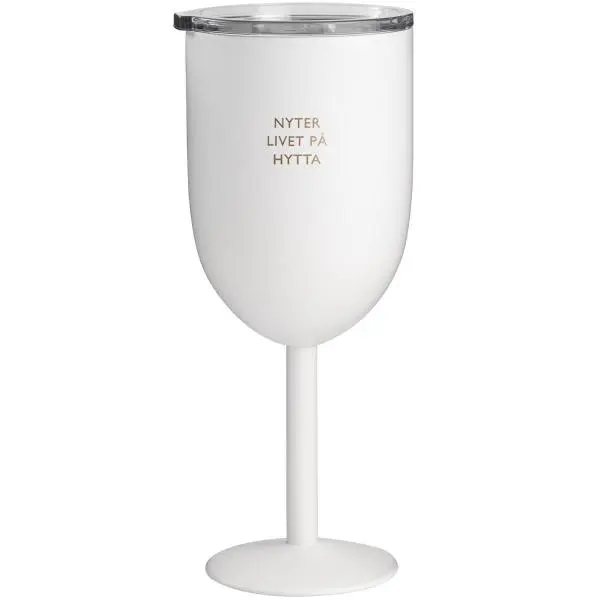 Termo vinglass nyter livet på hytta 40 cl hvit