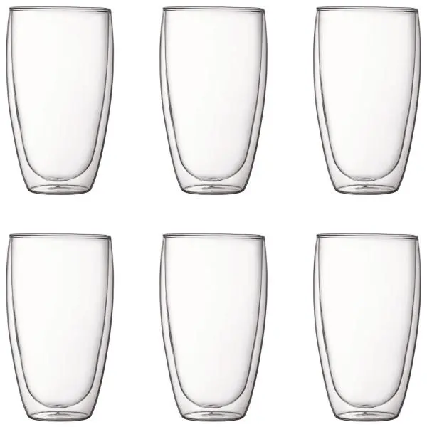 Pavina dobbeltvegget glass 45 cl 6 stk klar