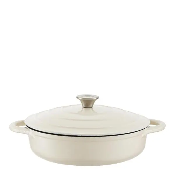 Lav støpejernsgryte 28 cm 2,5L krem
