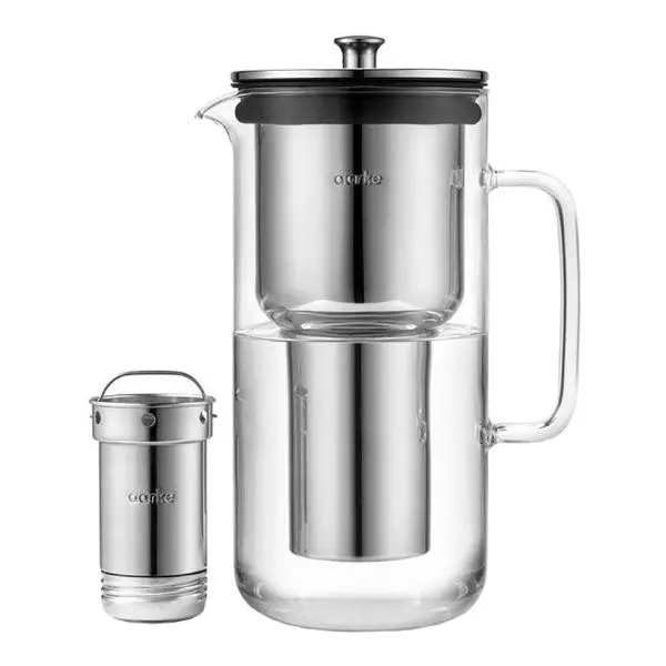 Purifier vannfilterkanne 1,18L klart glass/stål