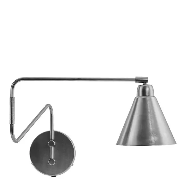 Game vegglampe med justerbar arm 76x27 cm børstet sølvfinish