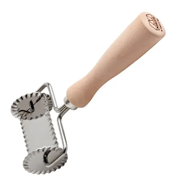 Pastakutter rektangulær tannet 6 cm rustfritt stål/tre