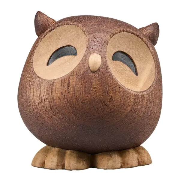 Sofia ugle trefigur 5 cm gummitre/sapele