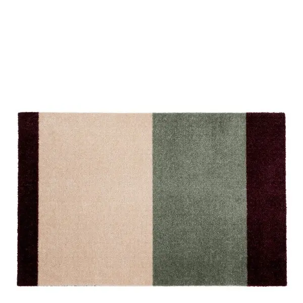 Stripes horisontal gulvmatte 120x67 cm bordeaux/green/ivory