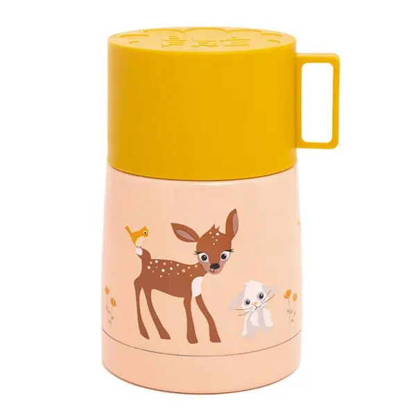Rådyr og kanin mattermos 500 ml rosa