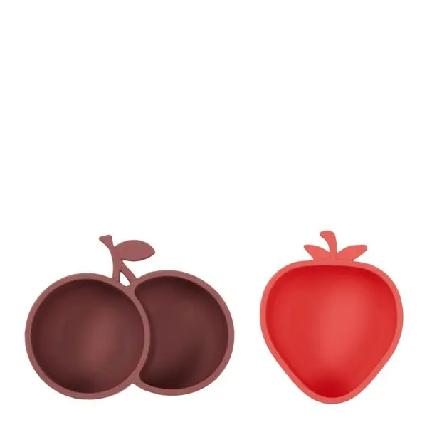 Yummy Jordbær- og Kirsebær snackbolle 23,5x11,5 cm Cherryred/Nutmeg