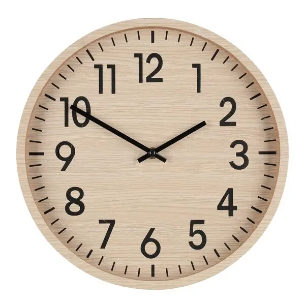 Veggklokke 33 cm tre