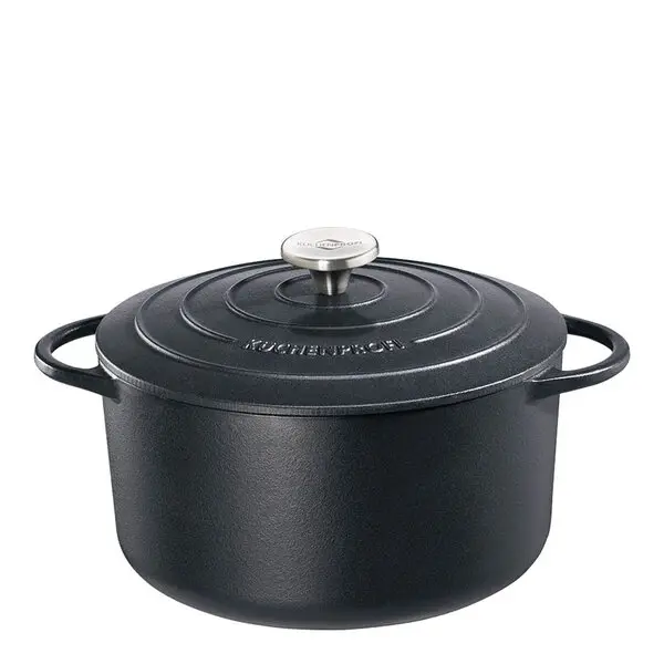 Provence støpejernsgryte rund 28 cm 6,6L svart
