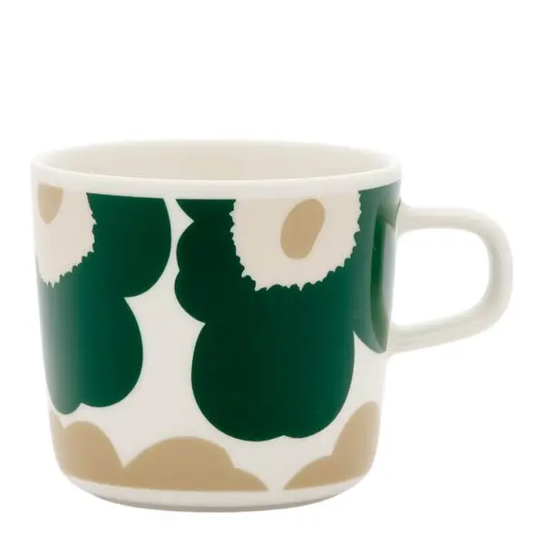 Oiva Unikko kopp 20 cl hvit/grønn/beige