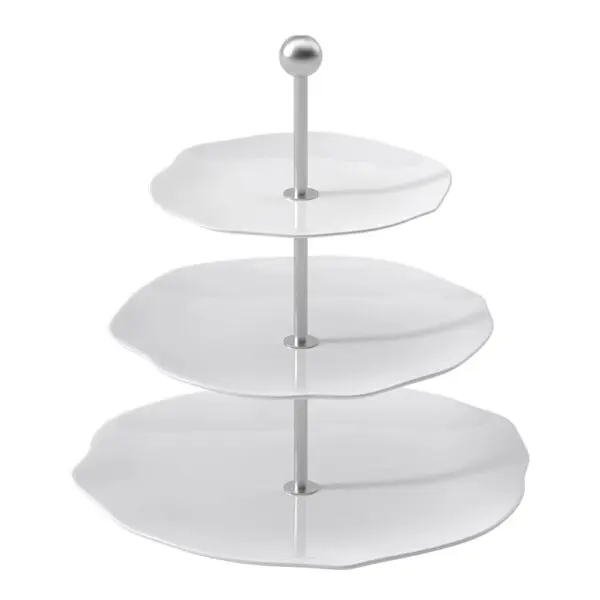 Pura kakefat med 3-etasjer 27 cm hvit