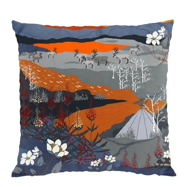 Fjällvandring putetrekk 47x47 cm oransje