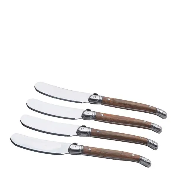 Smør/tapaskniver 4 stk lyst bøketre
