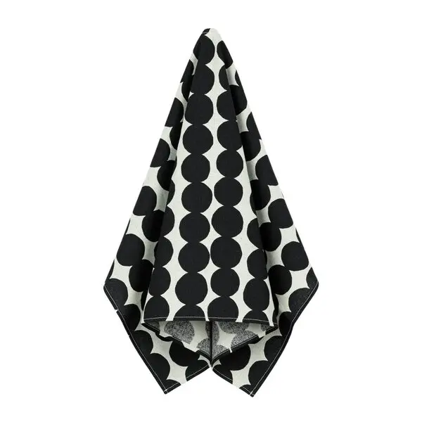 Räsymatto kjøkkenhåndkle 43x70 cm hvit/svart