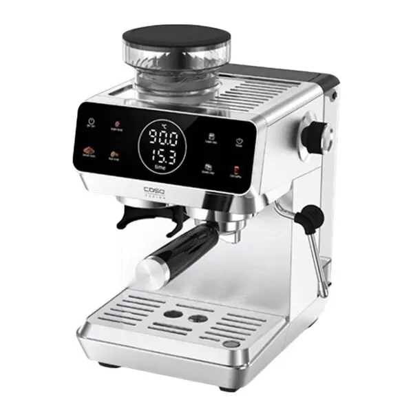 Espresso Gourmet espressomaskin med kvern rustfritt stål