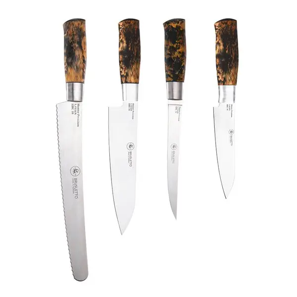 Hunter Premium Chef knivsett 4 deler masurbjørk