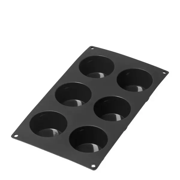 Silikonform for muffins 6 hull svart