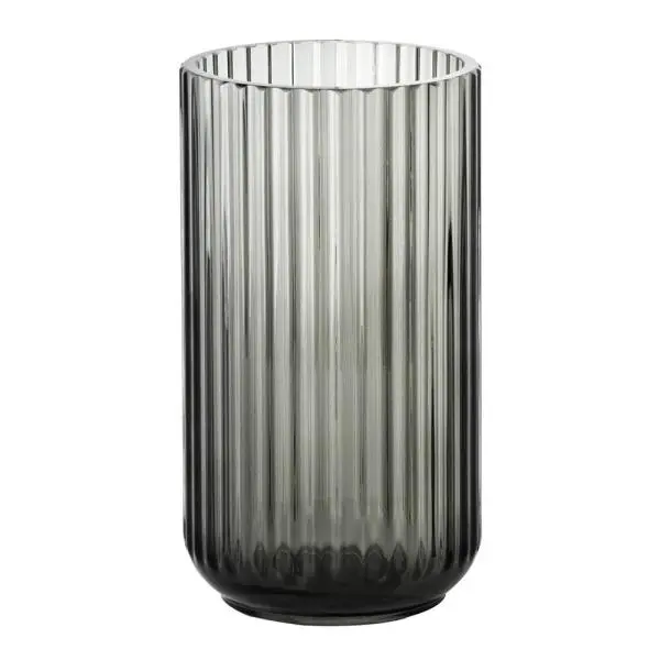 Vase 20 cm røkt glass