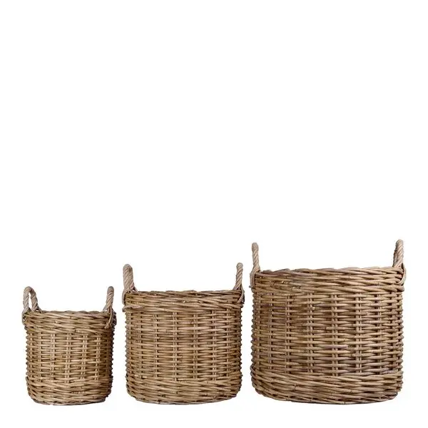 Kubu pottekurv 25/35/43 cm 3 stk grå
