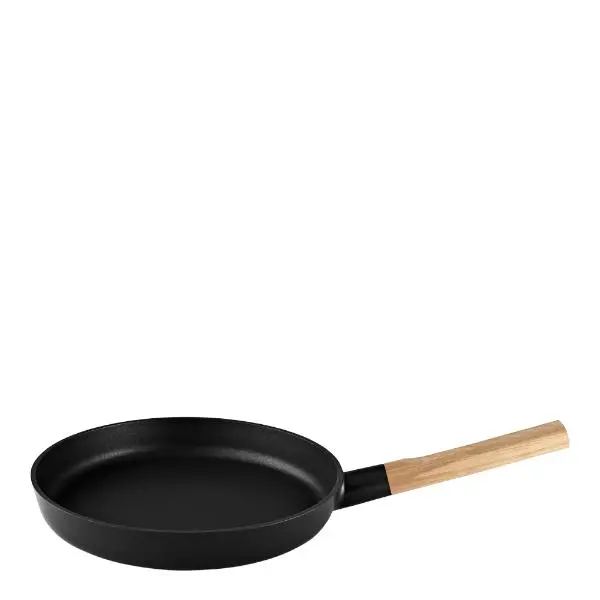 Nordic Kitchen støpejernspanne 28 cm svart/tre