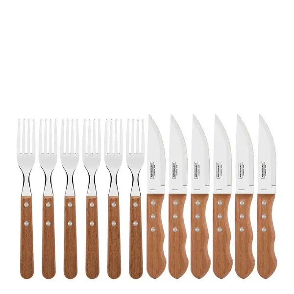 Grillbestikk 12 deler natur/stål