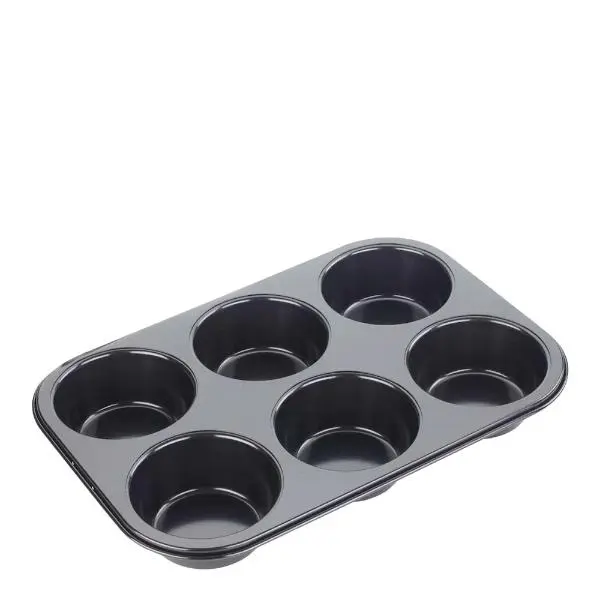 Muffinsform jumbo for 6 muffins svart